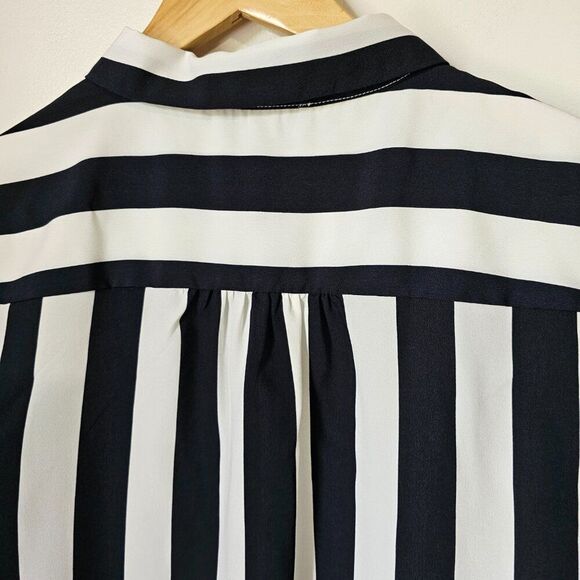 NEW WITHOUT TAGS TOMMY HILFIGER BLACK WHITE STRIPED BUTTON DOWN SHIRT XL - Picture 7 of 16
